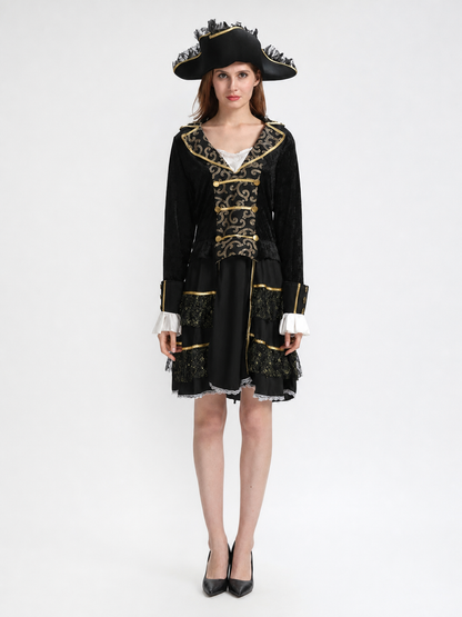 Pirate Carnival Costume with Hat and Dress