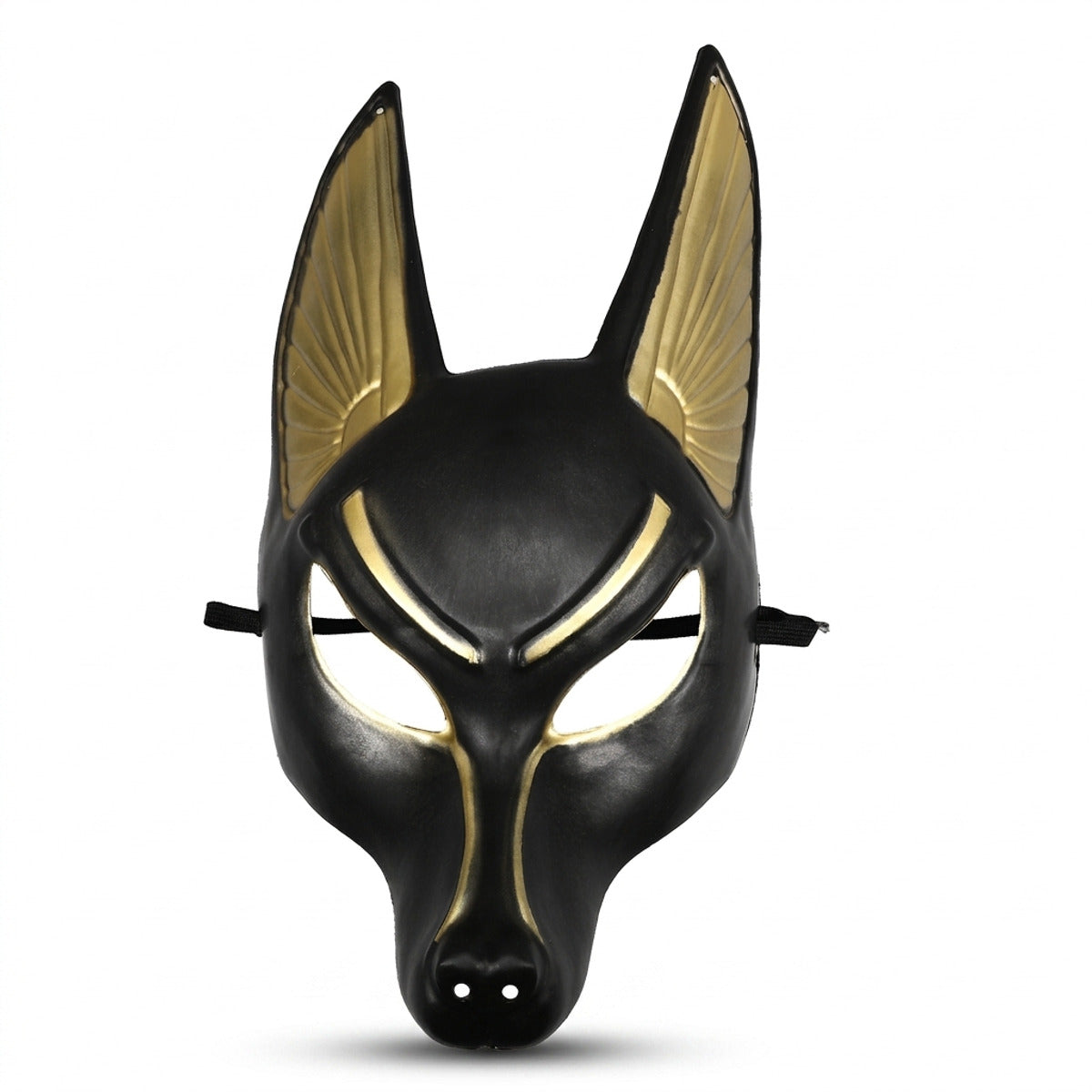 Stylish Black Gold Anubis Mask Retro Egyptian Themed Masquerade Accessory Lightweight Plastic Cosplay Prop For Halloween Party