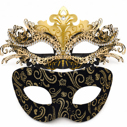 Couple Masquerade Masks Metal Venetian Party Mask Mardi Gras Mask for Women Men