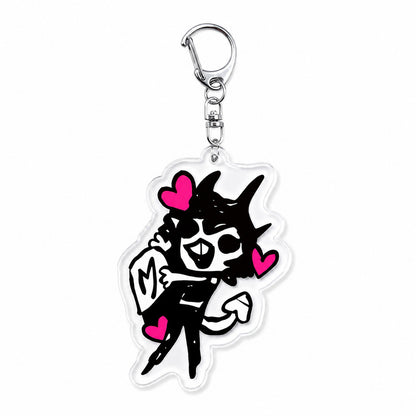 Helluva Boss Anime KeyChain Blitzo Loona Men Key Chain for Women Fashion Creative Figure Acrylic Keyring Pendant Gifts
