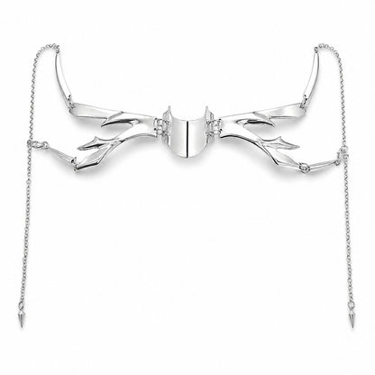 【Ja】Mechanical Alien Chin Mask, Punk Gothic Metal Face Wear for Halloween Cosplay & Masquerade Party