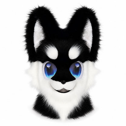 Animal Head Mask Furry Fursuit Plush Dog Fox Masks for Parties Cosplay Costume Accessory