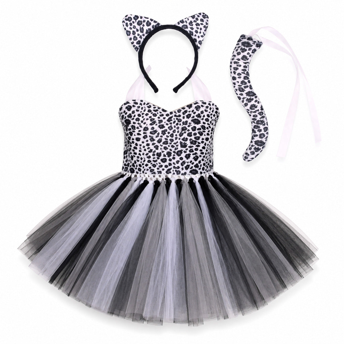 Tiger Costume for Baby Kids Forest Birthday Party Tutu Dress Outfit Toddler Girls Carnival Halloween Animal Giraffe Dress Up - Color:4