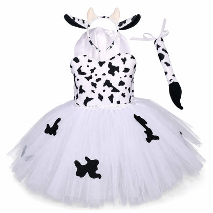 Tiger Costume for Baby Kids Forest Birthday Party Tutu Dress Outfit Toddler Girls Carnival Halloween Animal Giraffe Dress Up - Color:1