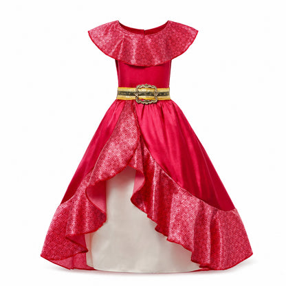 Kids Cosplay Clothing Girls Princess Elena Costume Halloween Carnival Role Playing Child Girl Birthday Party Outfits 2-10Y Dress - Color:2PCS Dress Set