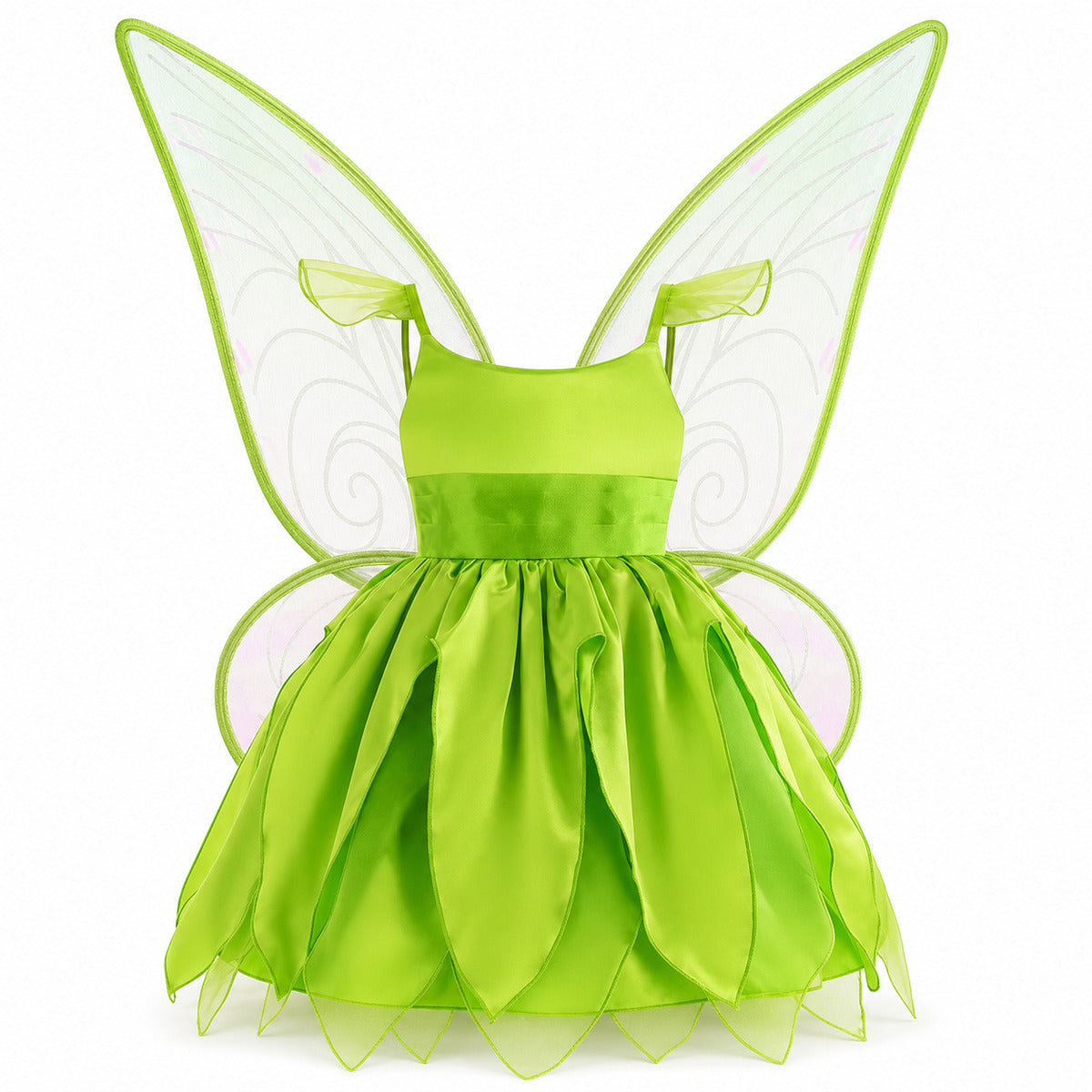 Disney Flower Fairy Dress Up Girls Cosplay Princess Dress Wings Halloween Elves Costume Carnival Party Tinkerbell Bell Dress - Color:Fairy 7