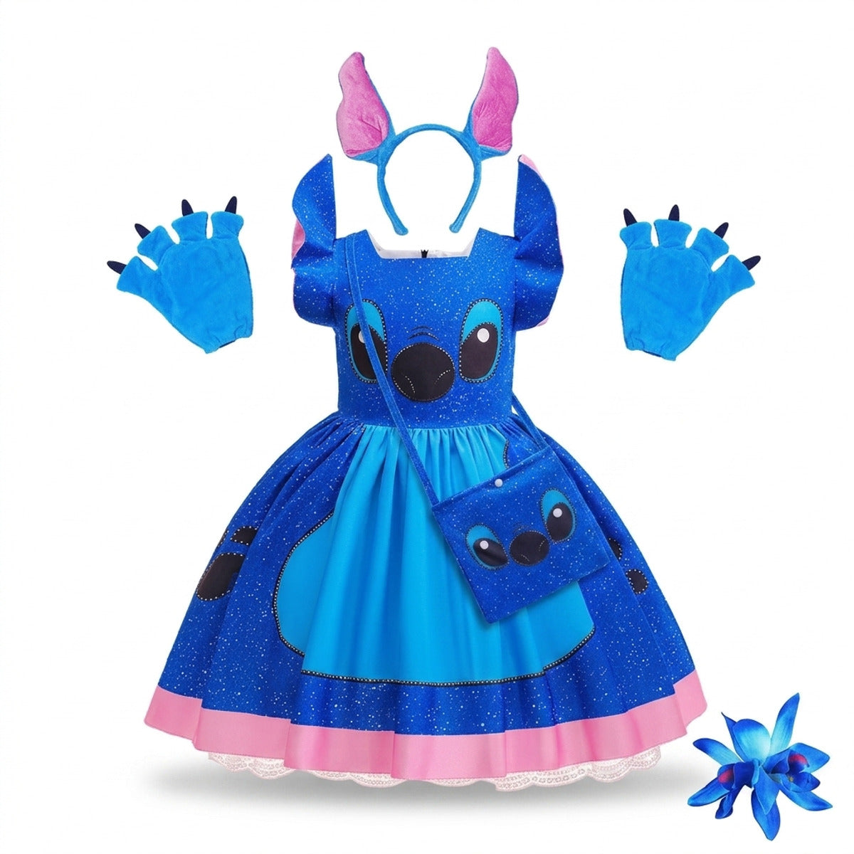 Girls' Stitch Cosplay Dress Cute Cartoon Movie Same-Style Costume for Halloween Carnival Stage Performances & Kids' Dress-Up - Color:As Picture Show 8