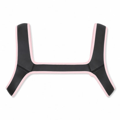 Men Bondage Suits For Stage Wear Leather Straps Armor Dog Headgear Costumes Party Costumes Role-playing Props Halloween Carnival - Color:Pink