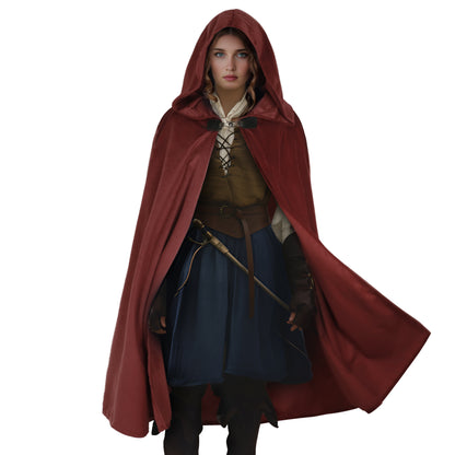 HOMELEX Hooded Cloak - Renaissance Medieval Hobbit Cosplay Cape for Men & Women | Halloween Costume