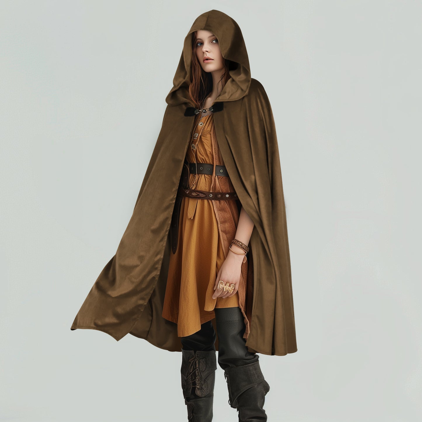 HOMELEX Hooded Cloak - Renaissance Medieval Hobbit Cosplay Cape for Men & Women | Halloween Costume