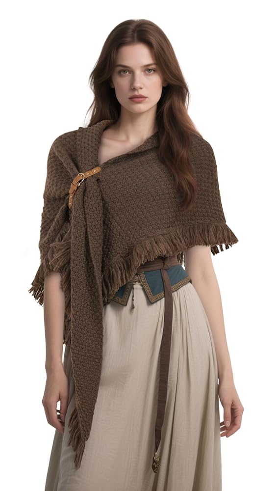 Brown Wool Triangular Shawl