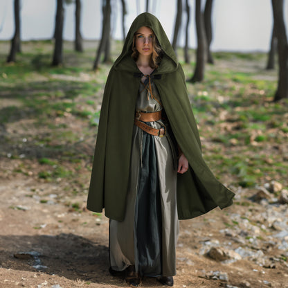 HOMELEX Hooded Cloak - Renaissance Medieval Hobbit Cosplay Cape for Men & Women | Halloween Costume