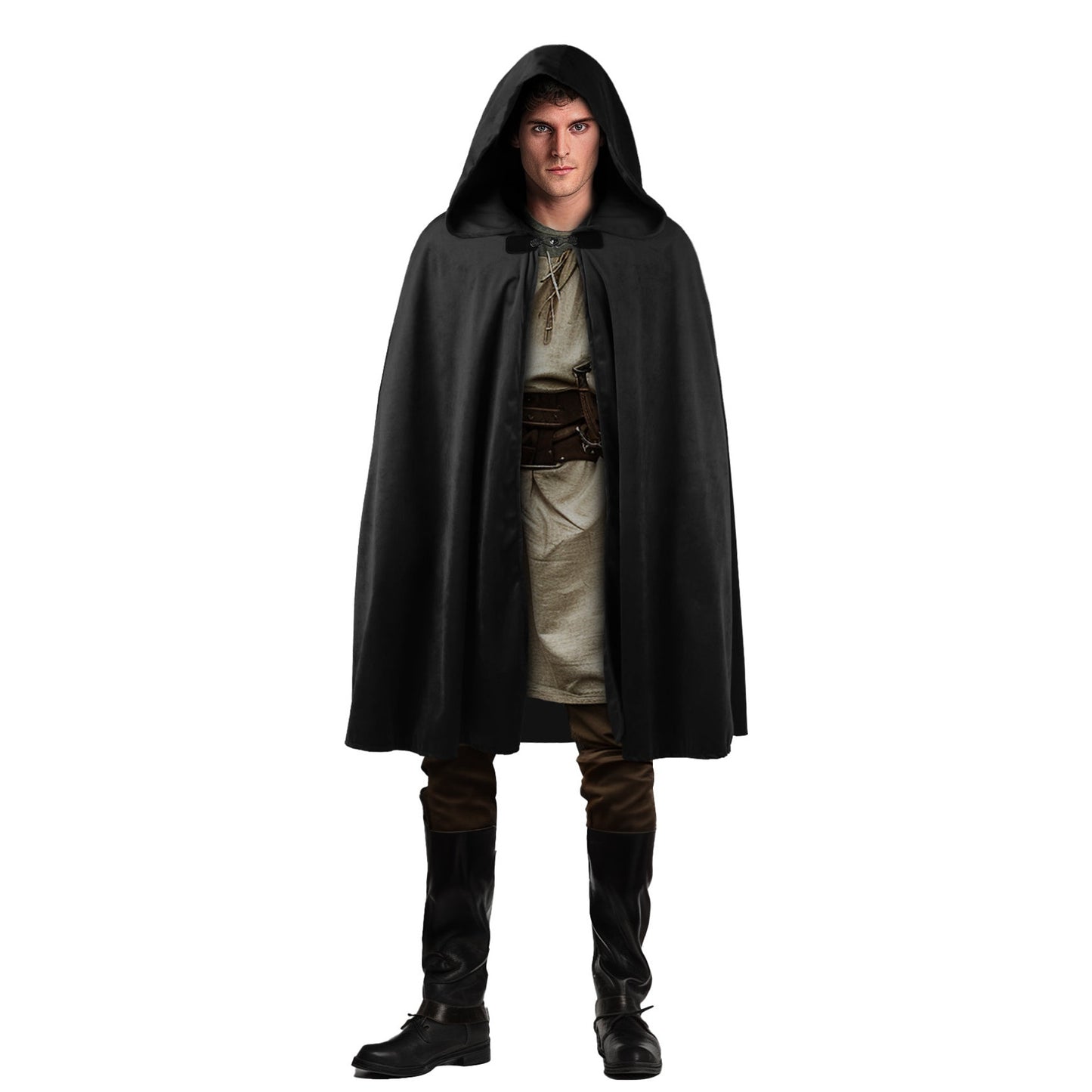 HOMELEX Hooded Cloak - Renaissance Medieval Hobbit Halloween Cosplay Cape for Men & Women