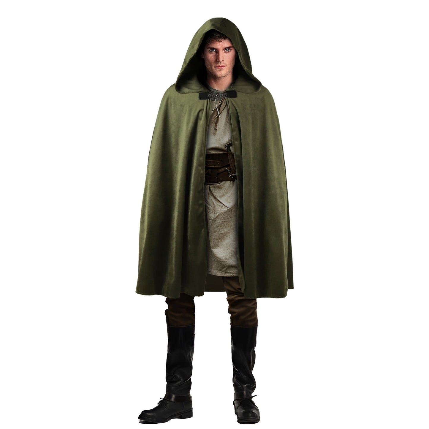 HOMELEX Hooded Cloak - Renaissance Medieval Hobbit Halloween Cosplay Cape for Men & Women