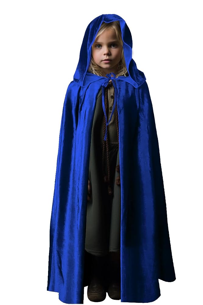 Dark Blue Hooded Costume Cape