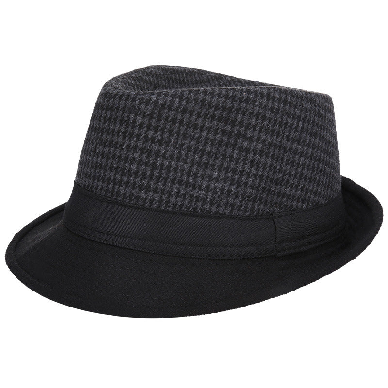 Men's Carnival Fedora Hat with Plaid Crown