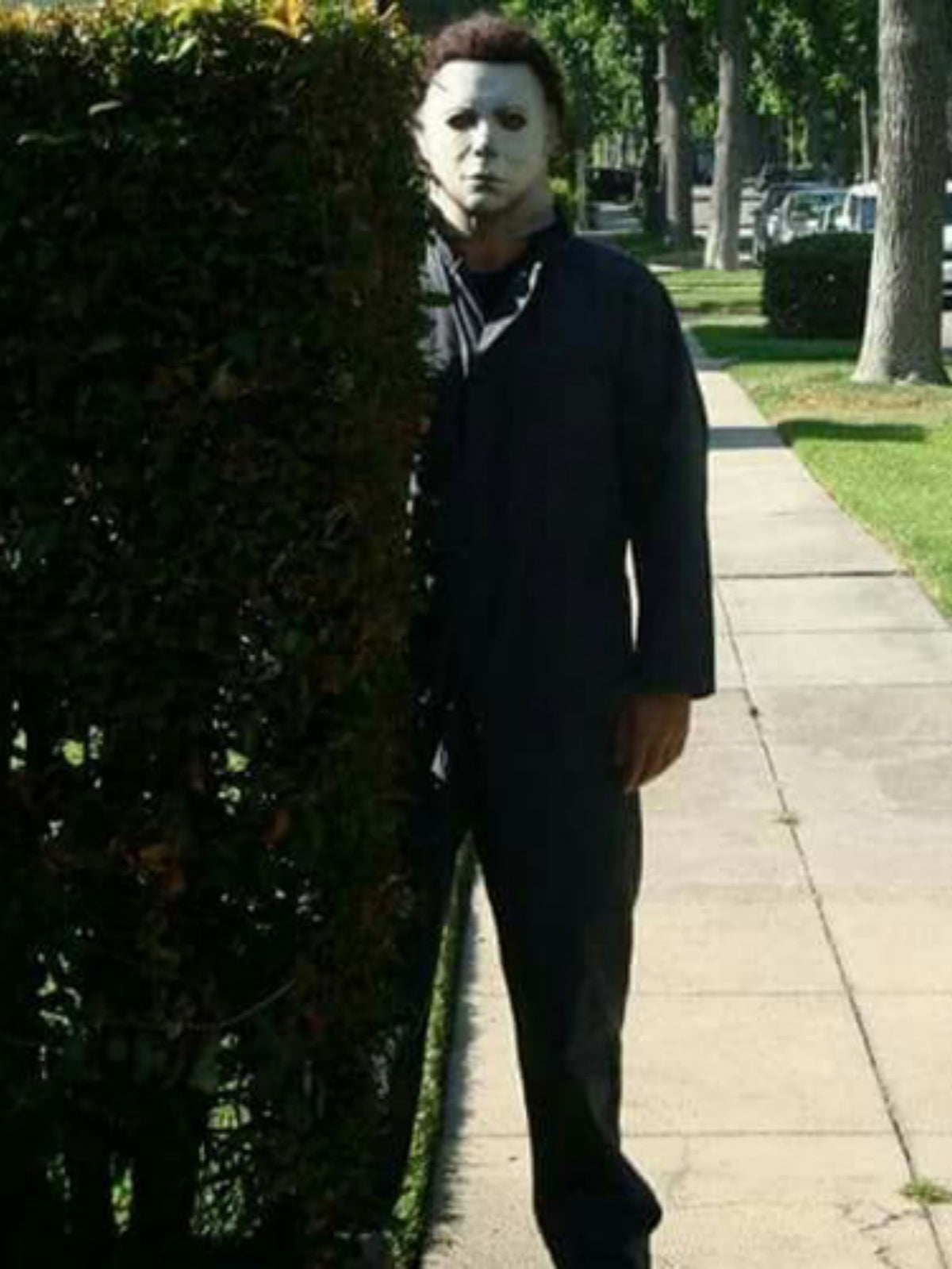 Adult Blue Costume Jumpsuit with Knives additional view