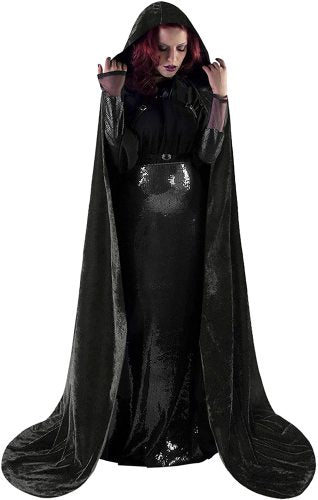 Black Gothic Hooded Carnival Cloak