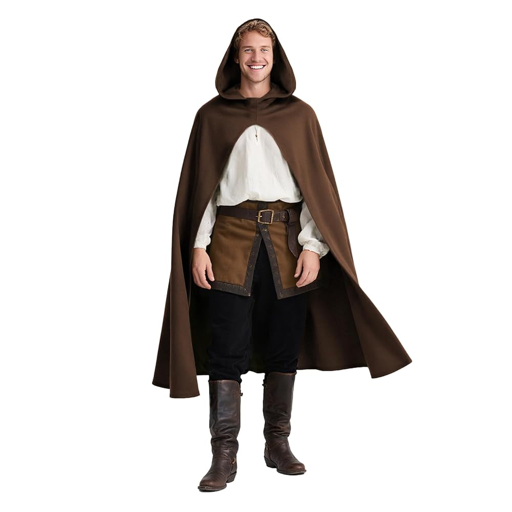 Brown Hooded Carnival Cloak
