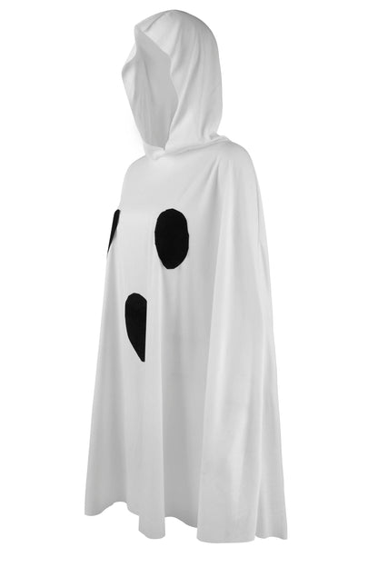 HOMELEX White Ghost Poncho for adult Halloween Costume Women with Attached Hood - HOMELEX