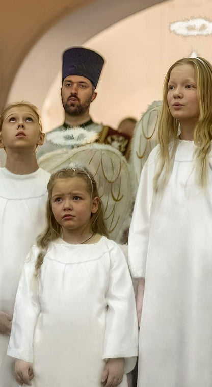 HOMELEX Kids Angel Costume With Halo Christmas Church Robes Angel Dress for Girl - HOMELEX