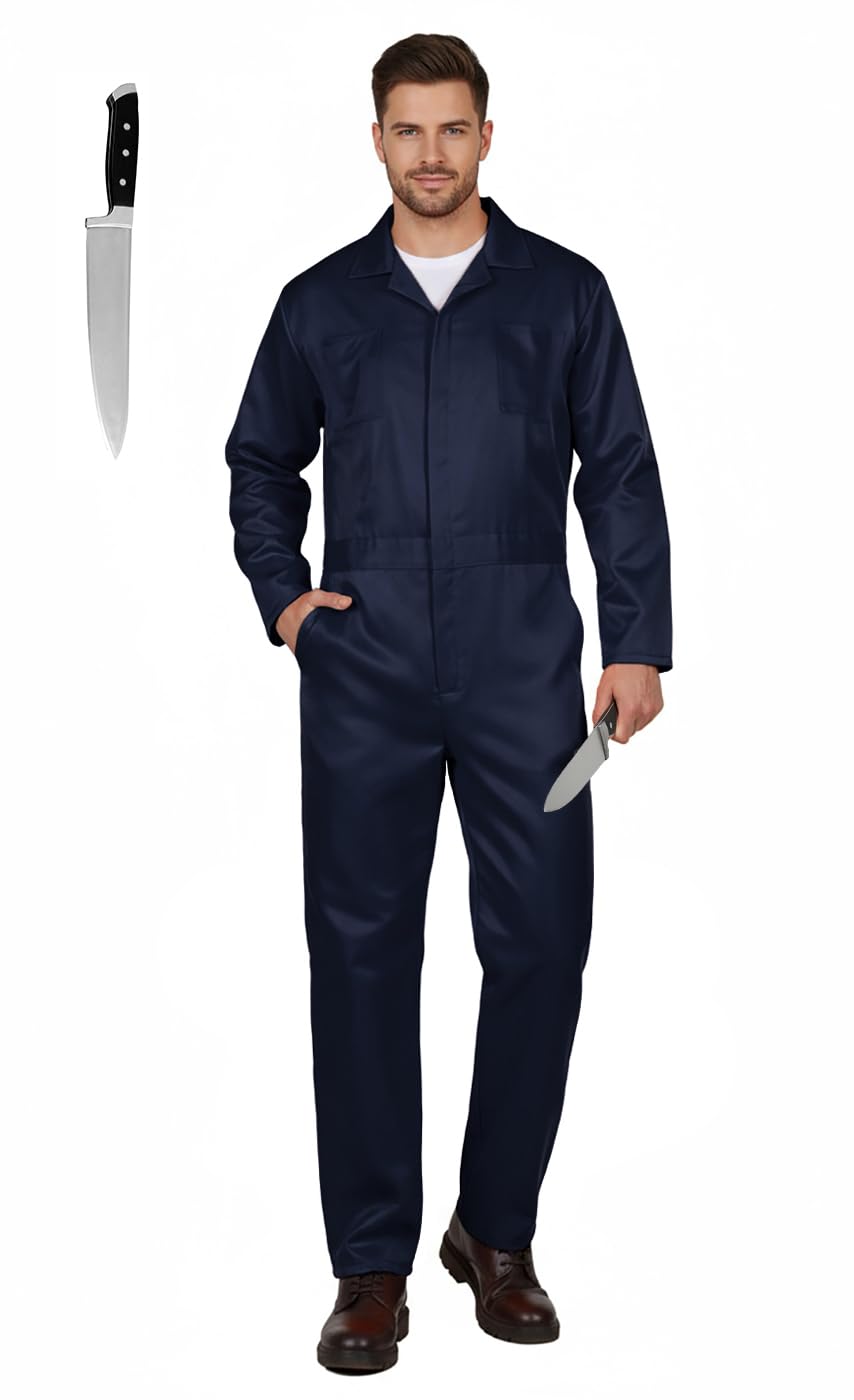 Adult Blue Costume Jumpsuit with Knives