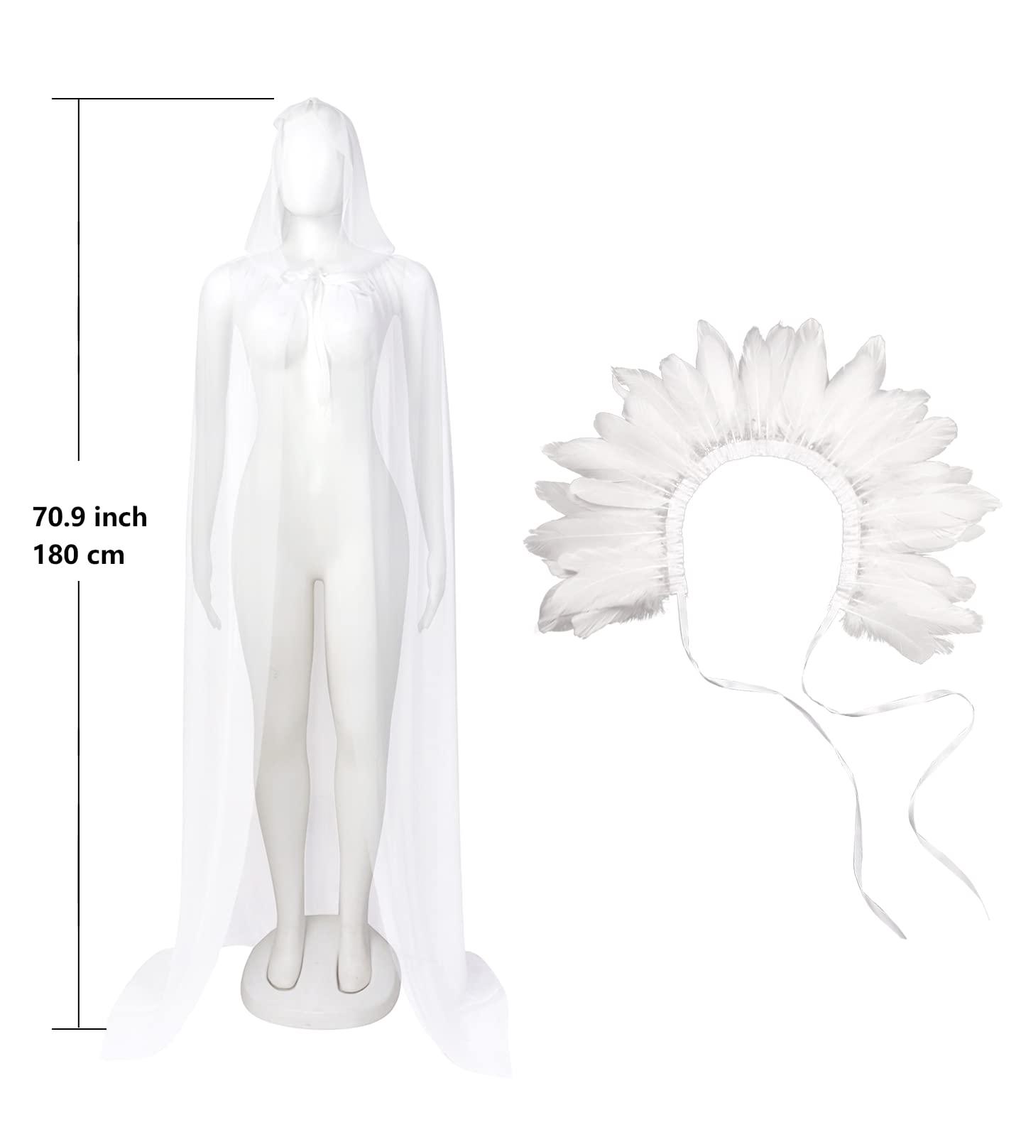 HOMELEX Black Witch Velvet Cloak Halloween Hooded Cape Queen King Robe Outfit Renaissance Medieval Costume - HOMELEX