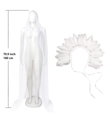 HOMELEX Black Witch Velvet Cloak Halloween Hooded Cape Queen King Robe Outfit Renaissance Medieval Costume - HOMELEX