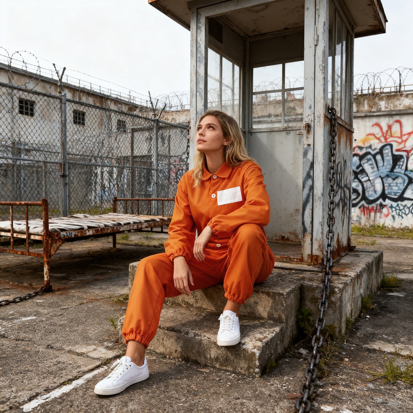 HOMELEX Orange Prison Jumpsuit Costume Mens Halloween Inmate Outfit Adult Jail Uniform