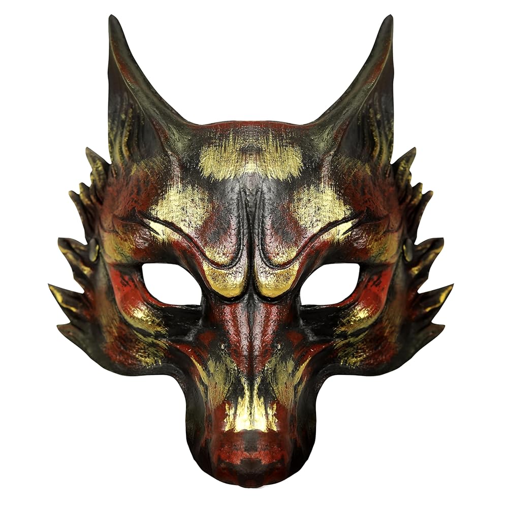 1pc Halloween Wolf Face Mask, Fantasy Animal Sculpted Design for Cosplay Party