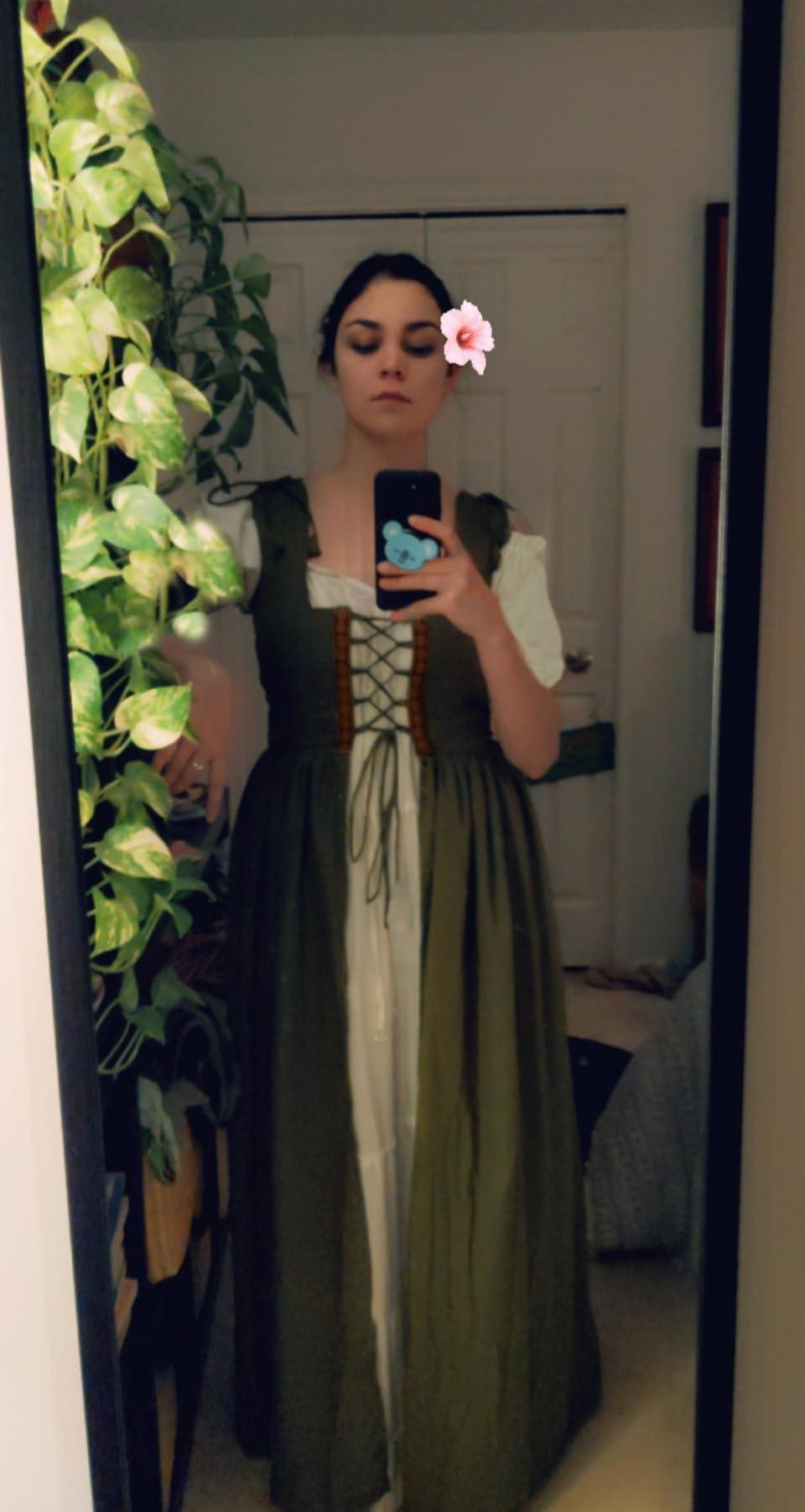 HOMELEX Renaissance Dress Women - Medieval Elf Costume Plus Size Ren Faire Midevil Festival Outfit - HOMELEX