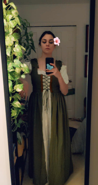 HOMELEX Renaissance Dress Women - Medieval Elf Costume Plus Size Ren Faire Midevil Festival Outfit - HOMELEX