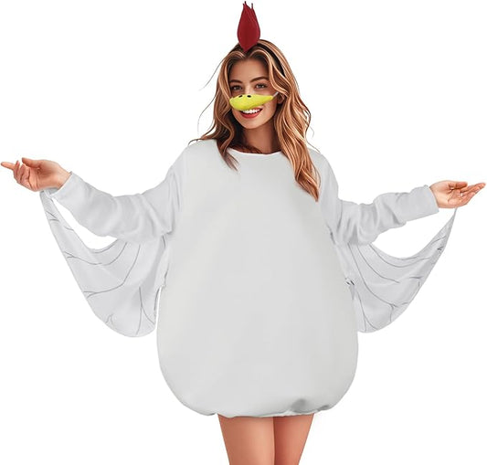 HOMELEX Yellow Rooster Costume Unisex Adult Woman Halloween Animals Jumpsuit One-Piece