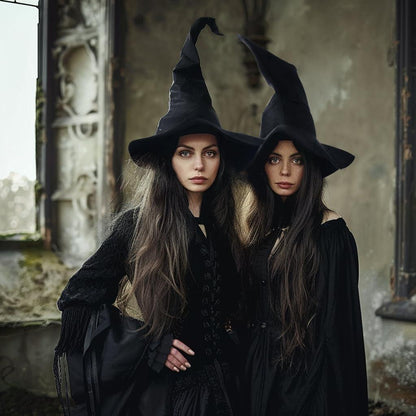 HOMELEX Grey Witch Hat Adult Wizard Hat Sorcerer Accessories Halloween - HOMELEX