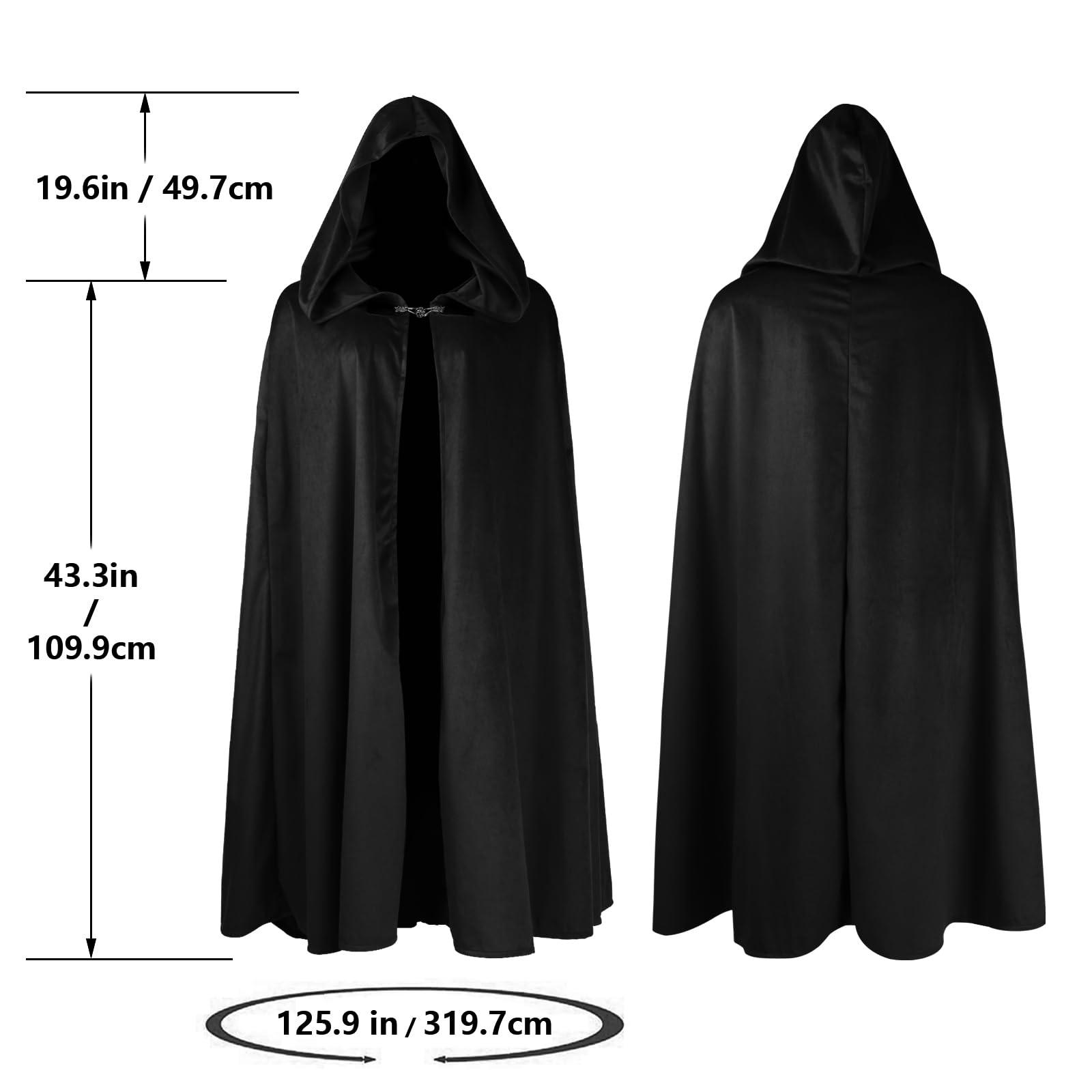 HOMELEX Renaissance Hooded Cloak Hobbit Halloween Medieval Costume Cosplay Short Cape for Men and Women - HOMELEX