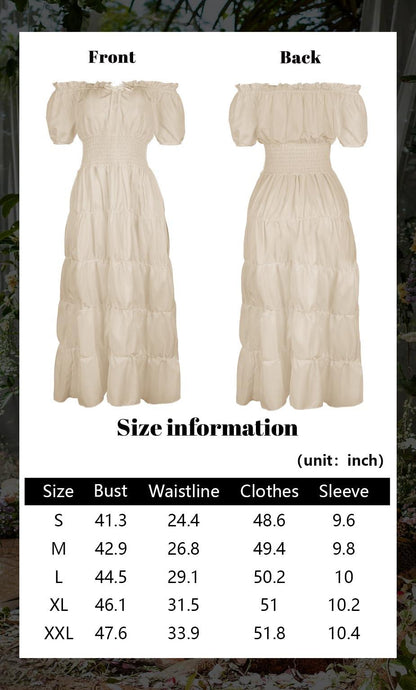 HOMELEX Renaissance Dress Women - Medieval Peasant Costume Plus Size Day of The Dead Dress - HOMELEX