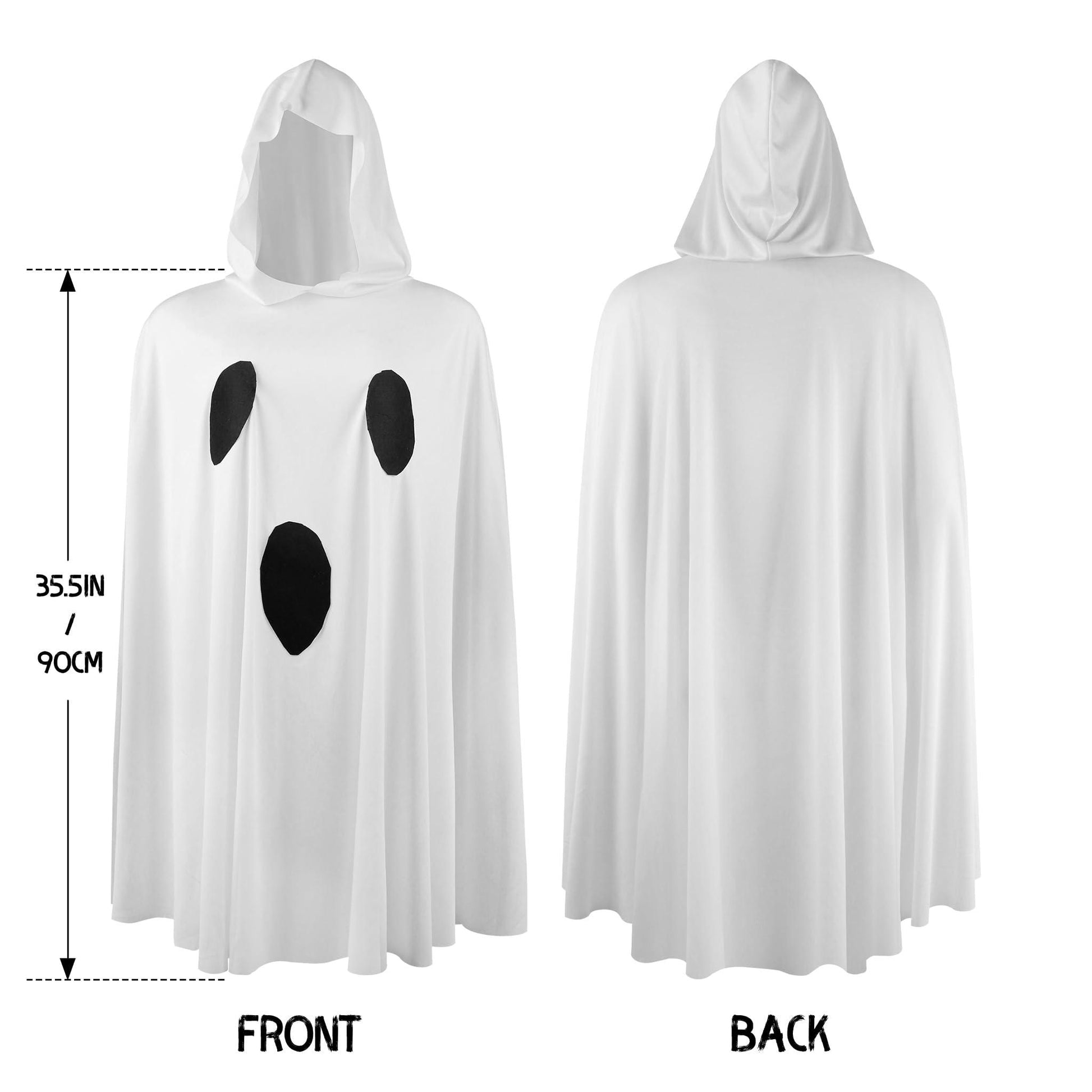 HOMELEX White Ghost Poncho for adult Halloween Costume Women with Attached Hood - HOMELEX