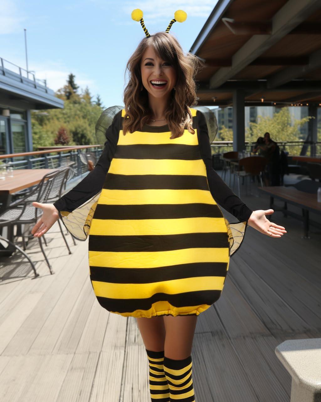 HOMELEX Bumble Bee Costume for Women Funny Animal Halloween Adult Costumes - HOMELEX