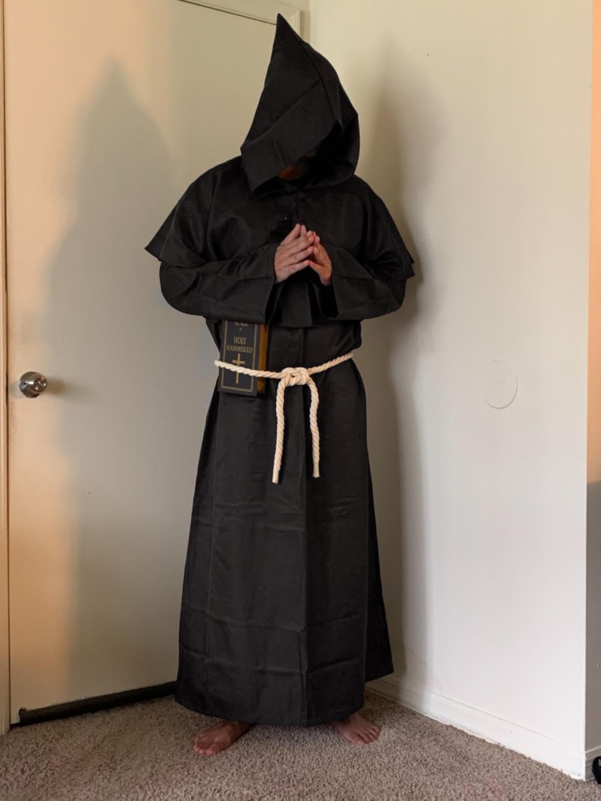 HOMELEX Medieval Monk Robe for Adult - Renaissance Midievil Friar Costume - Halloween Hooded Cultist Robes - HOMELEX