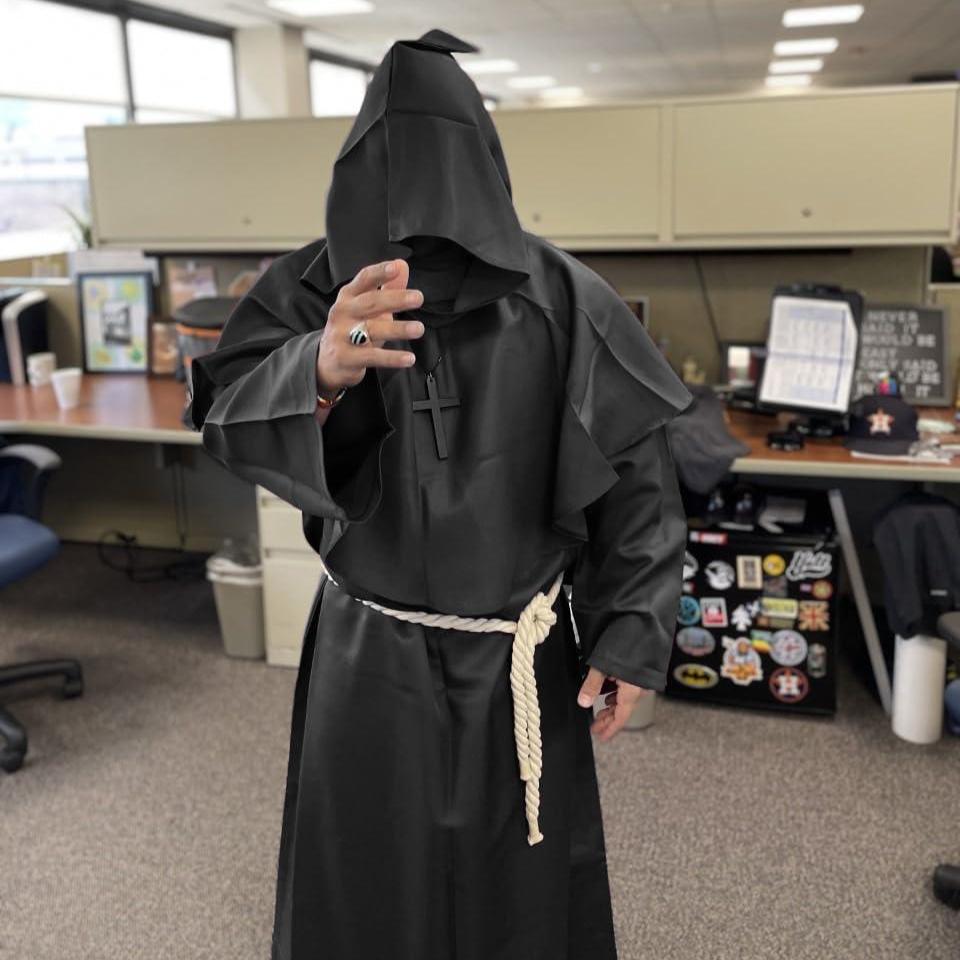 HOMELEX Medieval Monk Robe for Adult - Renaissance Midievil Friar Costume - Halloween Hooded Cultist Robes - HOMELEX