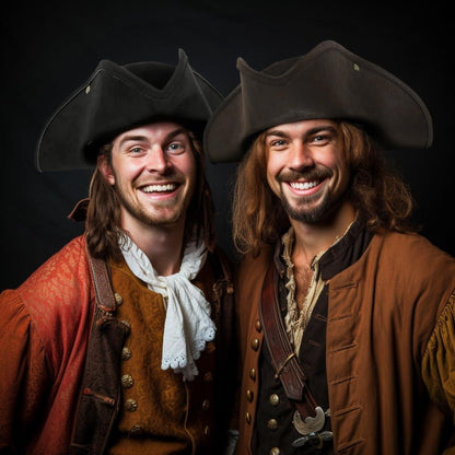 HOMELEX Pirate Hat for Women & Men Colonial Tricorn Halloween Adult Revolutionary war Costume Accessory - HOMELEX