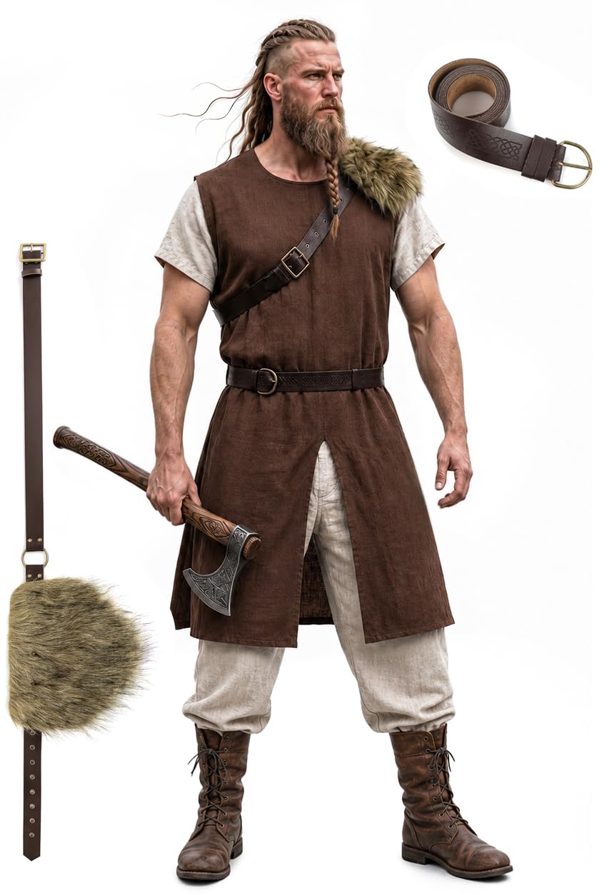 Long Brown Sleeveless Vest Tunic