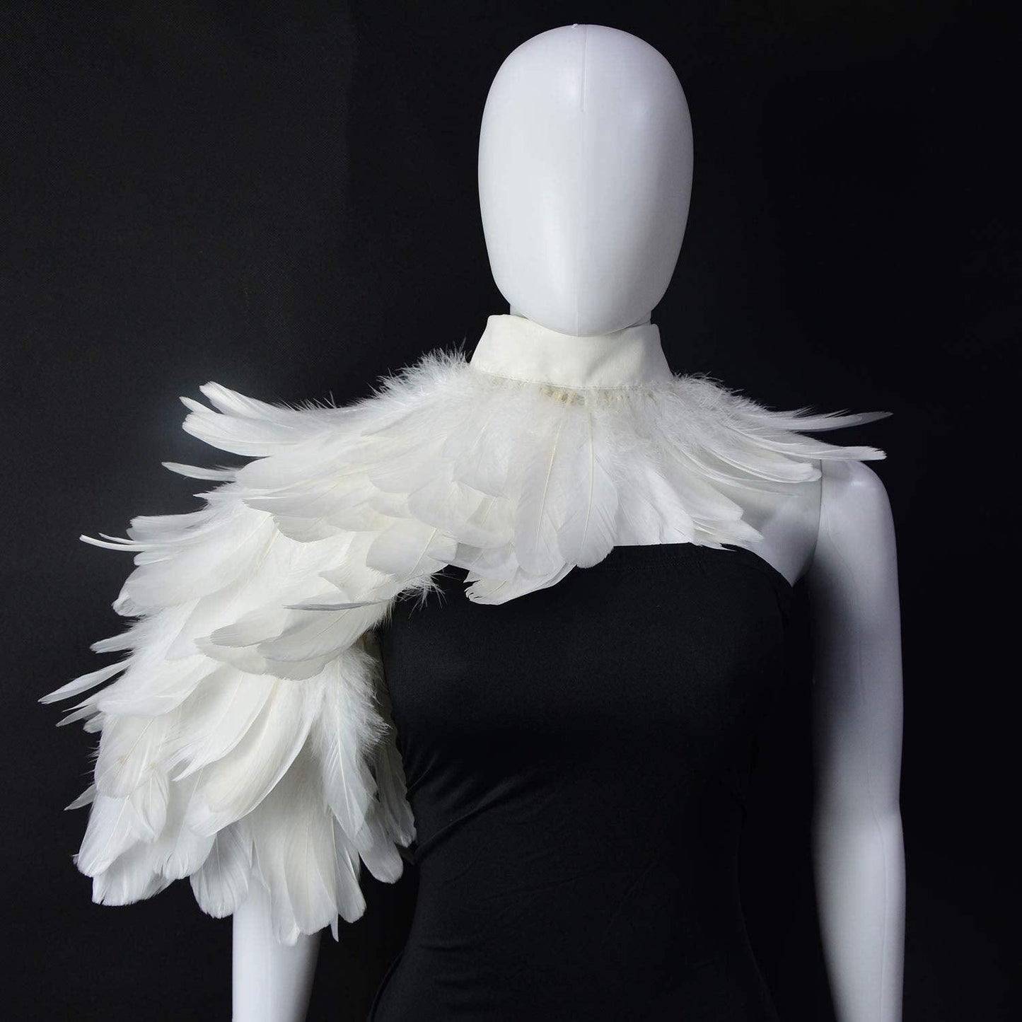 HOMELEX Feather Cape Shawl Costume Black Witch Wings Collar Adult Crow Neck - HOMELEX