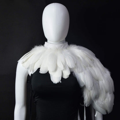 HOMELEX Feather Cape Shawl Costume Black Witch Wings Collar Adult Crow Neck - HOMELEX