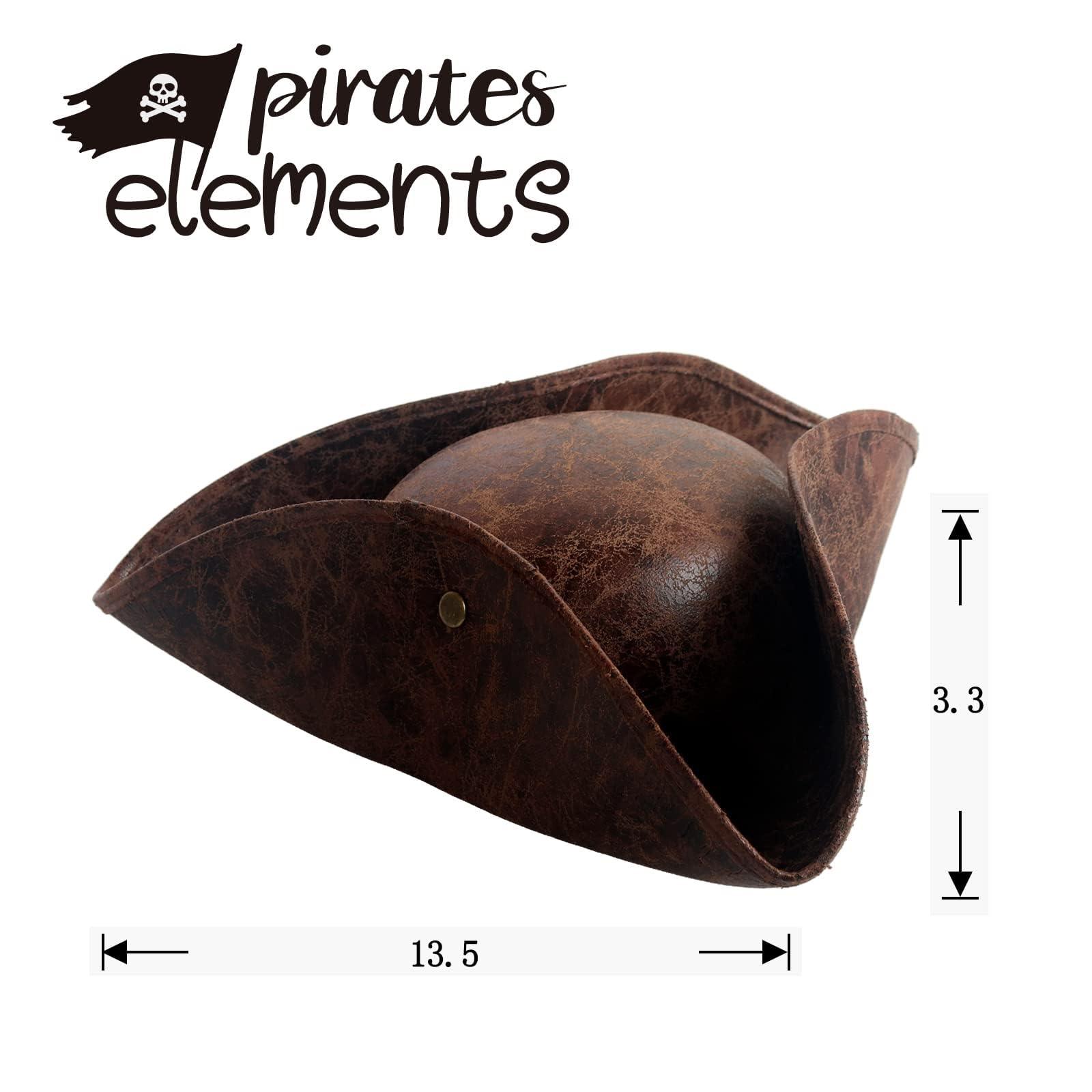 HOMELEX Authentic Pirate Hat for Adult Halloween Colonial Tricorn Costume Accessories - HOMELEX