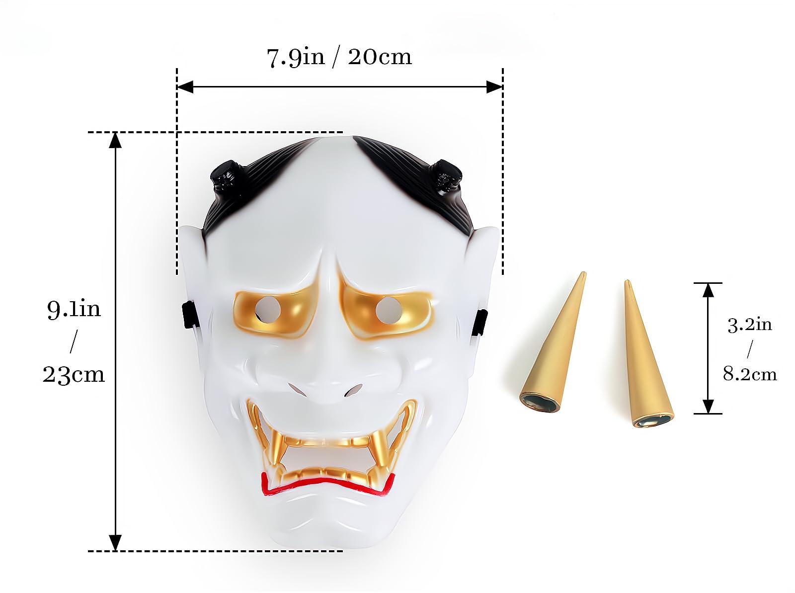 HOMELEX Samurai Hannya Oni Mask Japanese Airsoft Demon Cosplay Costume Prajna Ghostface Horror Props - HOMELEX