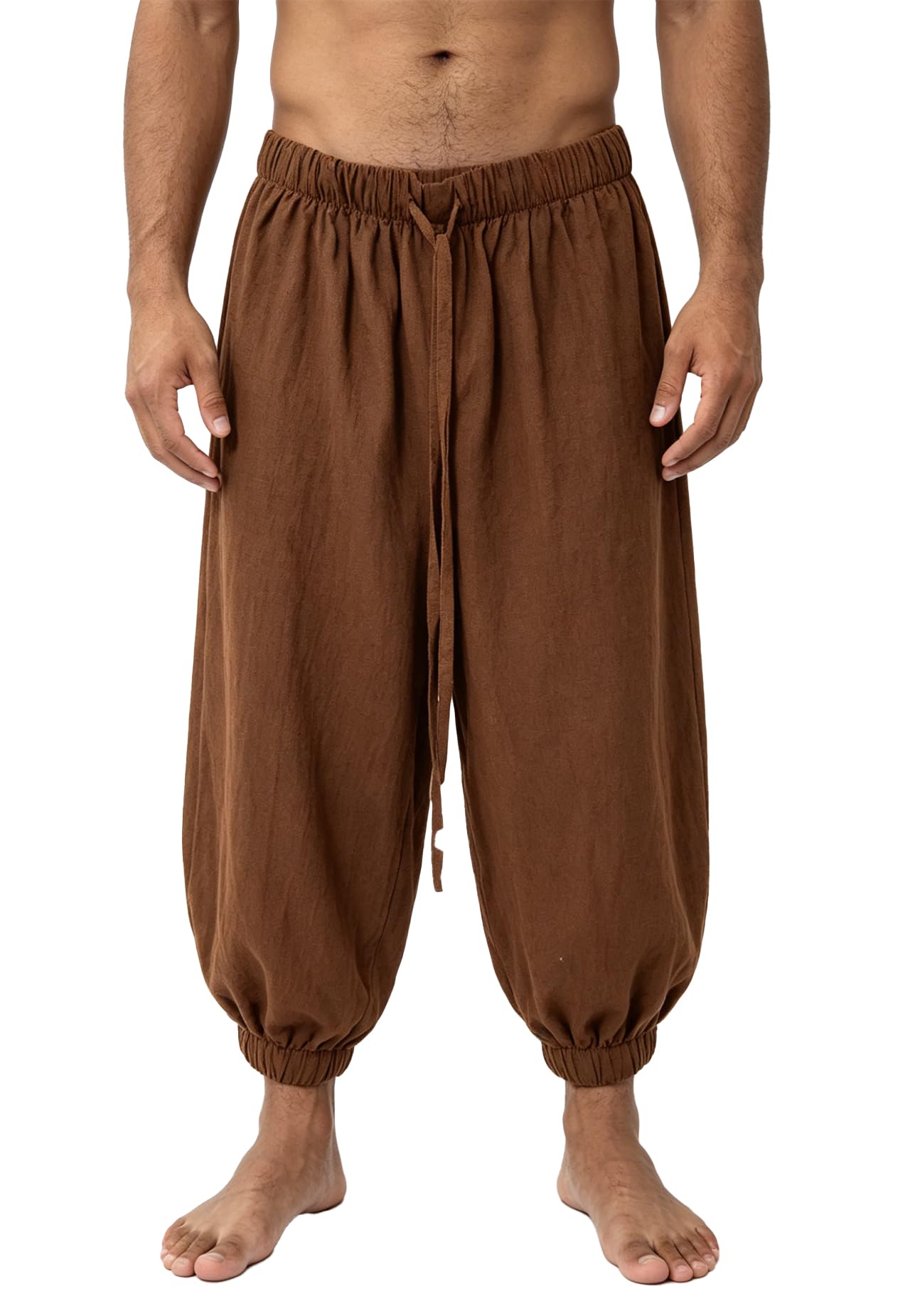 Men's brown cropped jogger pants