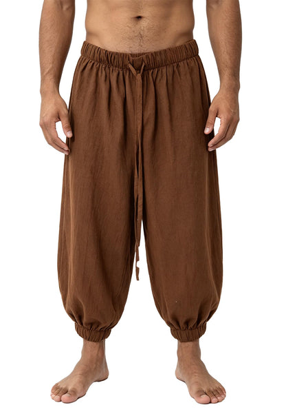 Men's brown cropped jogger pants