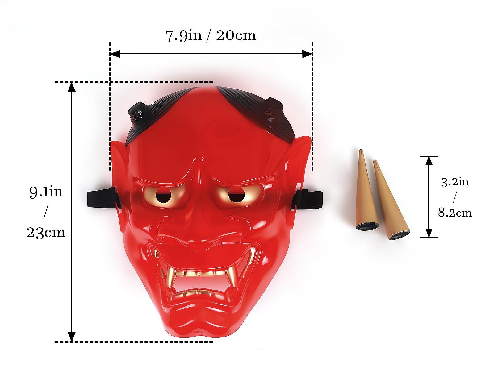 HOMELEX Samurai Hannya Oni Mask Japanese Airsoft Demon Cosplay Costume Prajna Ghostface Horror Props - HOMELEX