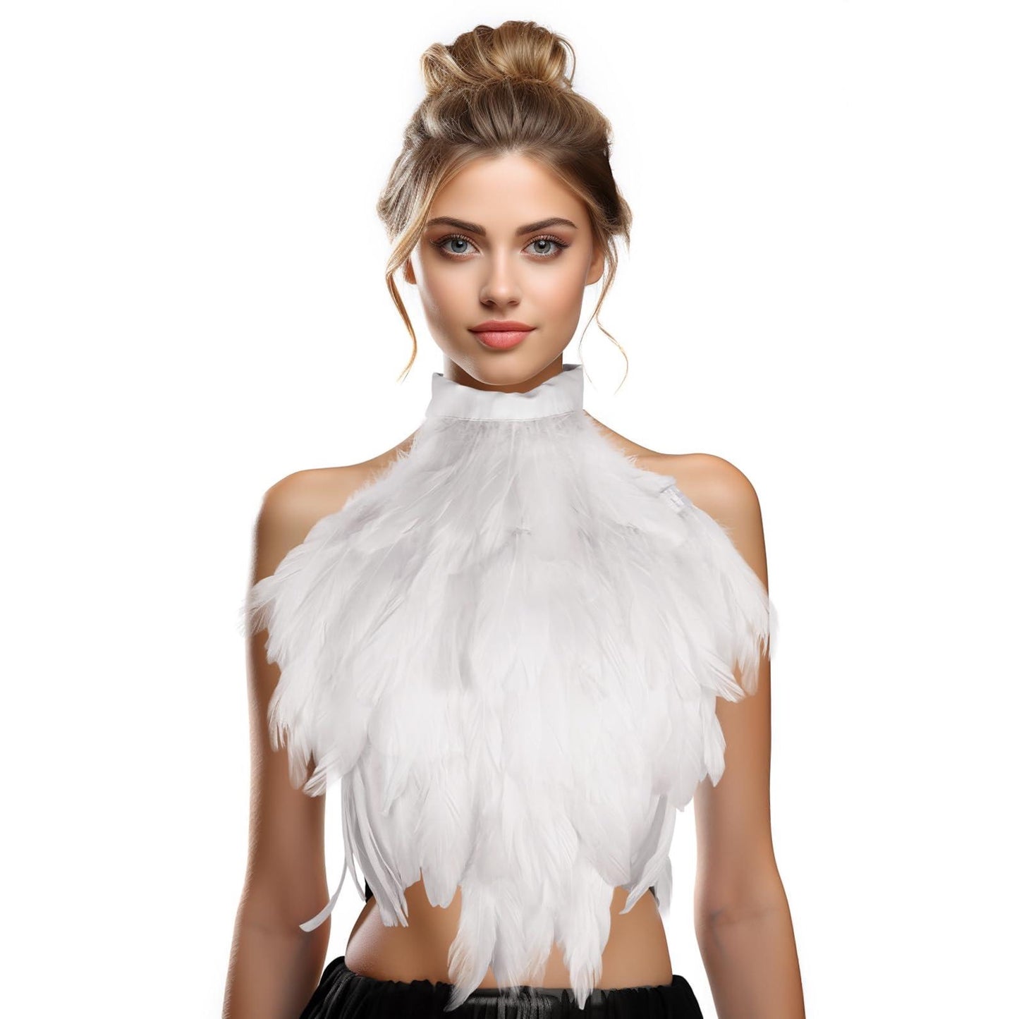 HOMELEX Feather Cape Shawl Costume Witch Wings Collar Adult Crow Neck